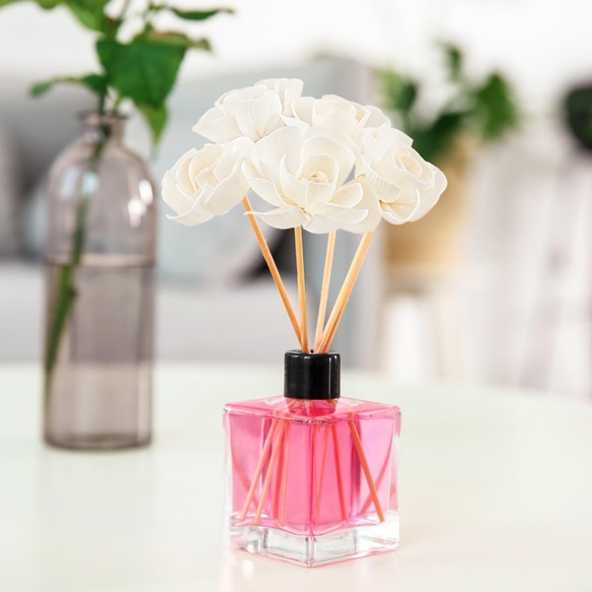 5PCS Rattan Diffuser Sticks with Artificial Flowers