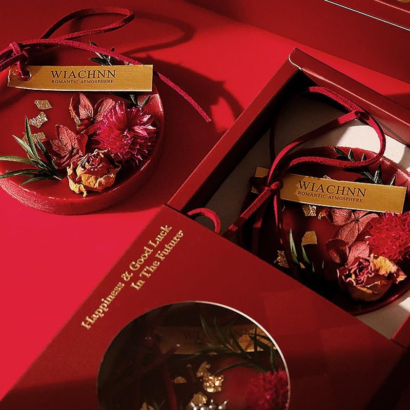 Red Solid Fragrance Wax Pieces Dried Flower Gift Set