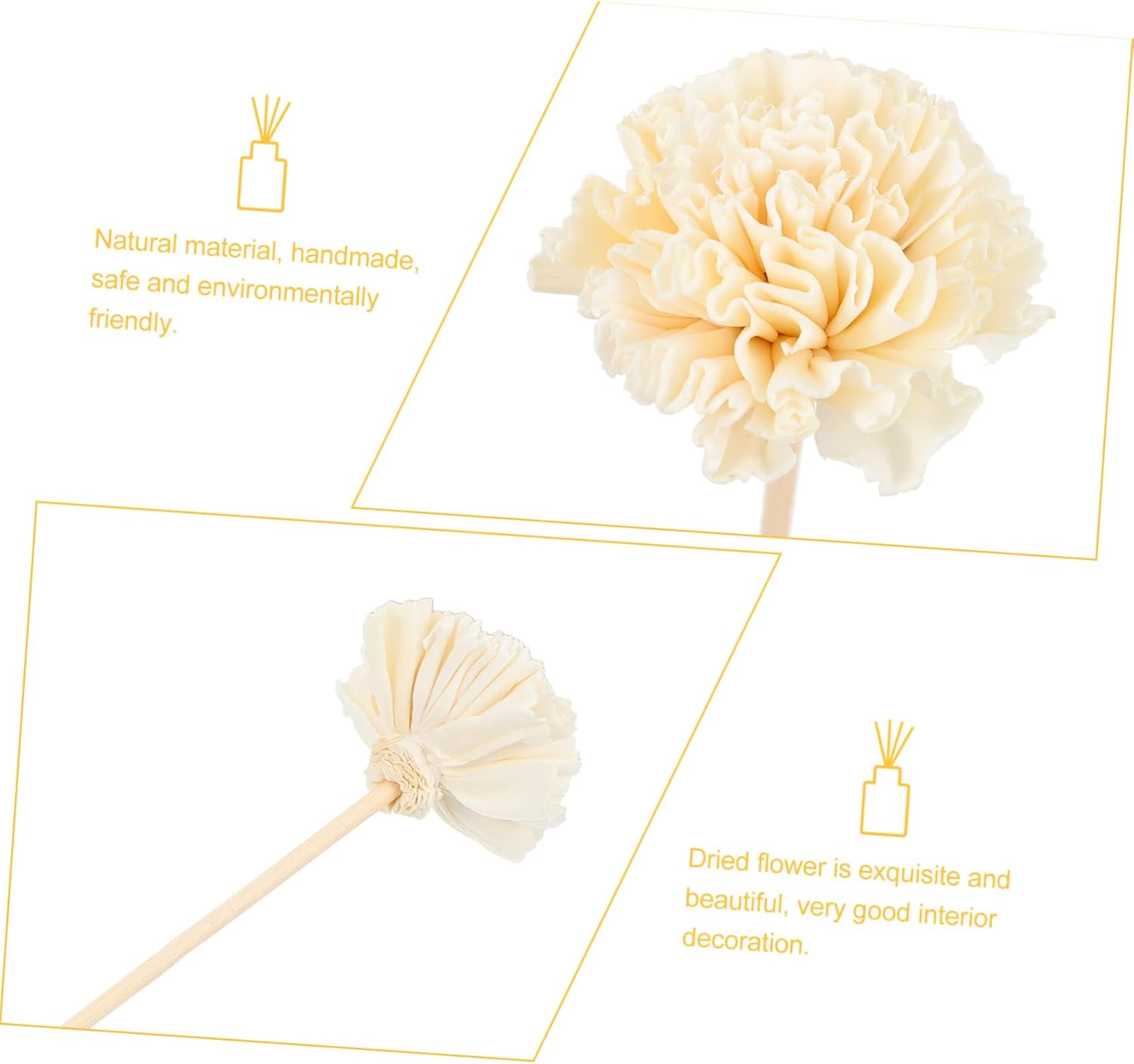 Hemoton Carnation Aroma Diffuser Sticks Set