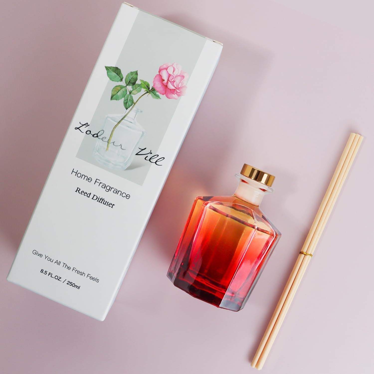 Jasmine Lily Reed Diffuser Set 85 Oz 10 Sticks for Home Rooms