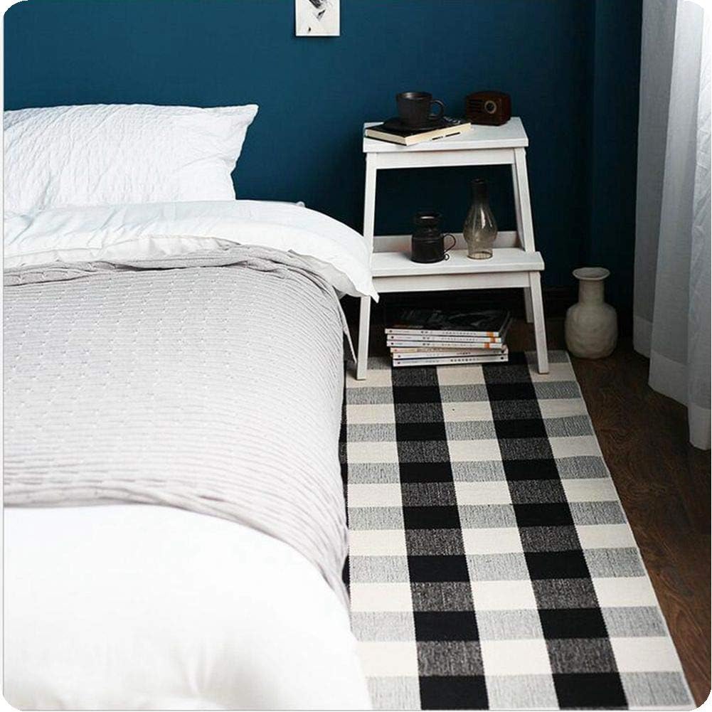 Winwinplus Buffalo Check Rug 236 x 512 Inch Cotton Washable Doormat for Home