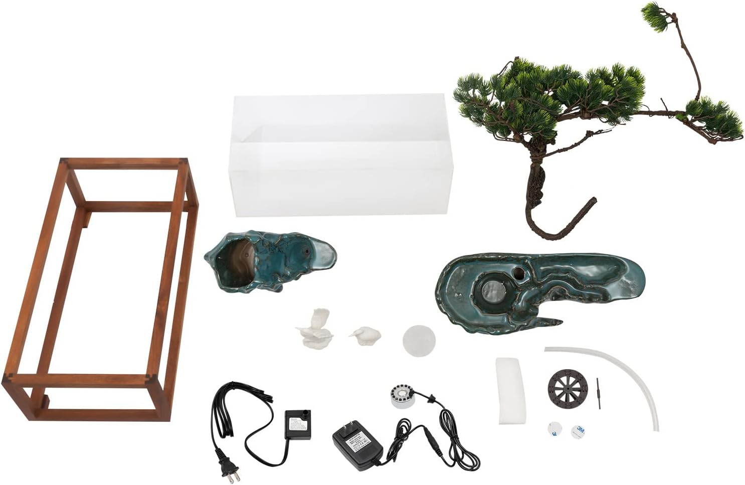 Tabletop Fountain with LED Light and Water Wheel