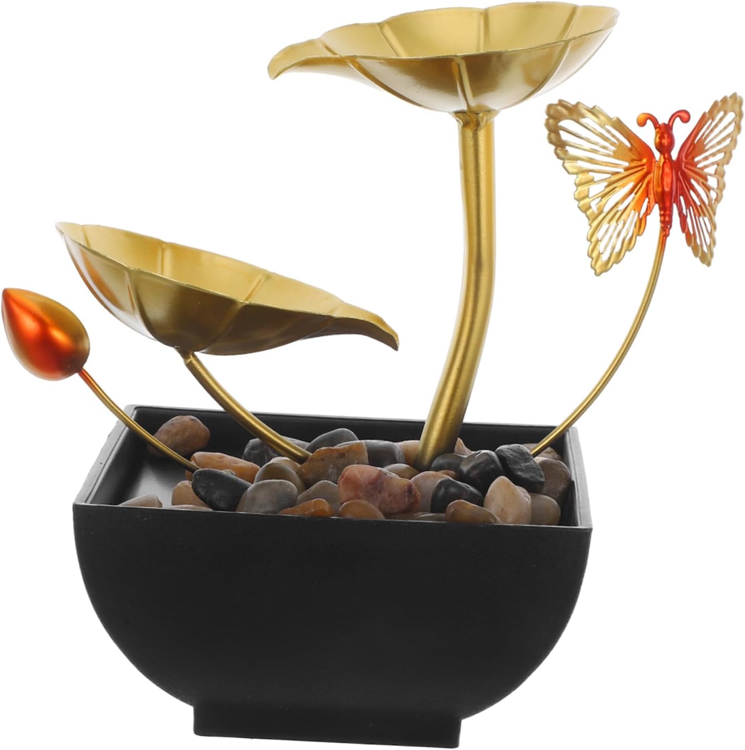 LIFKICH Indoor Waterfall Tabletop Fountain with Leaf Design
