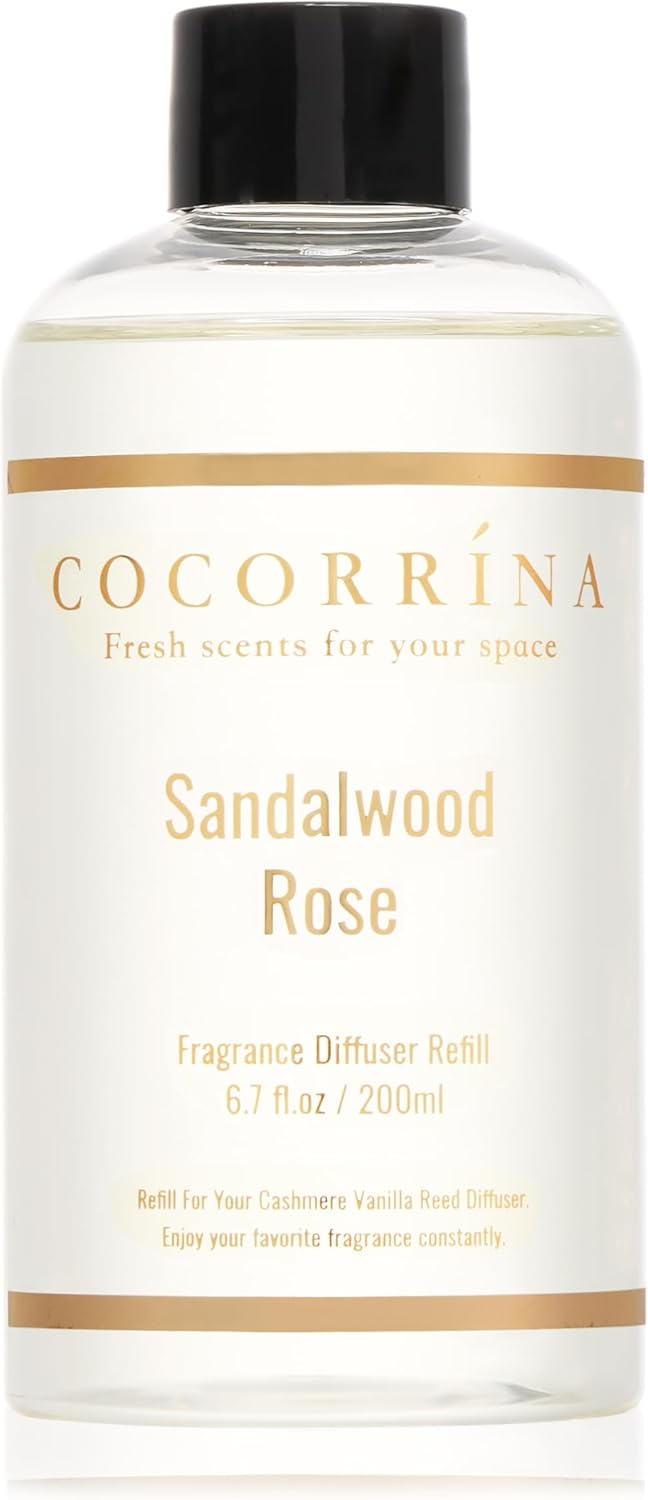 COCORRINA Refill Sandalwood Rose Reed Diffuser with 8 Sticks