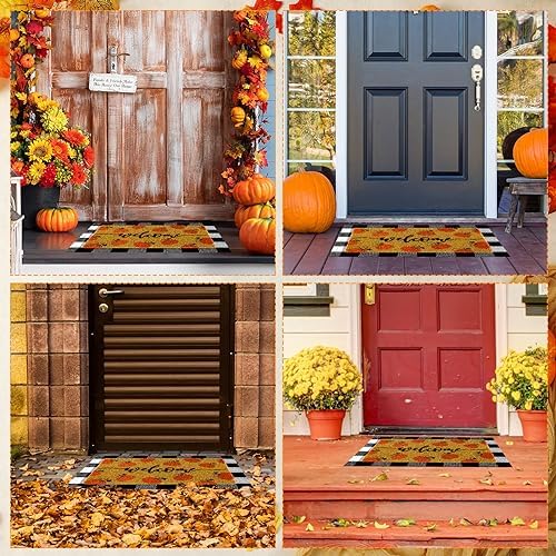 Fabbay 2 Pcs Fall Welcome Mat Halloween Decor