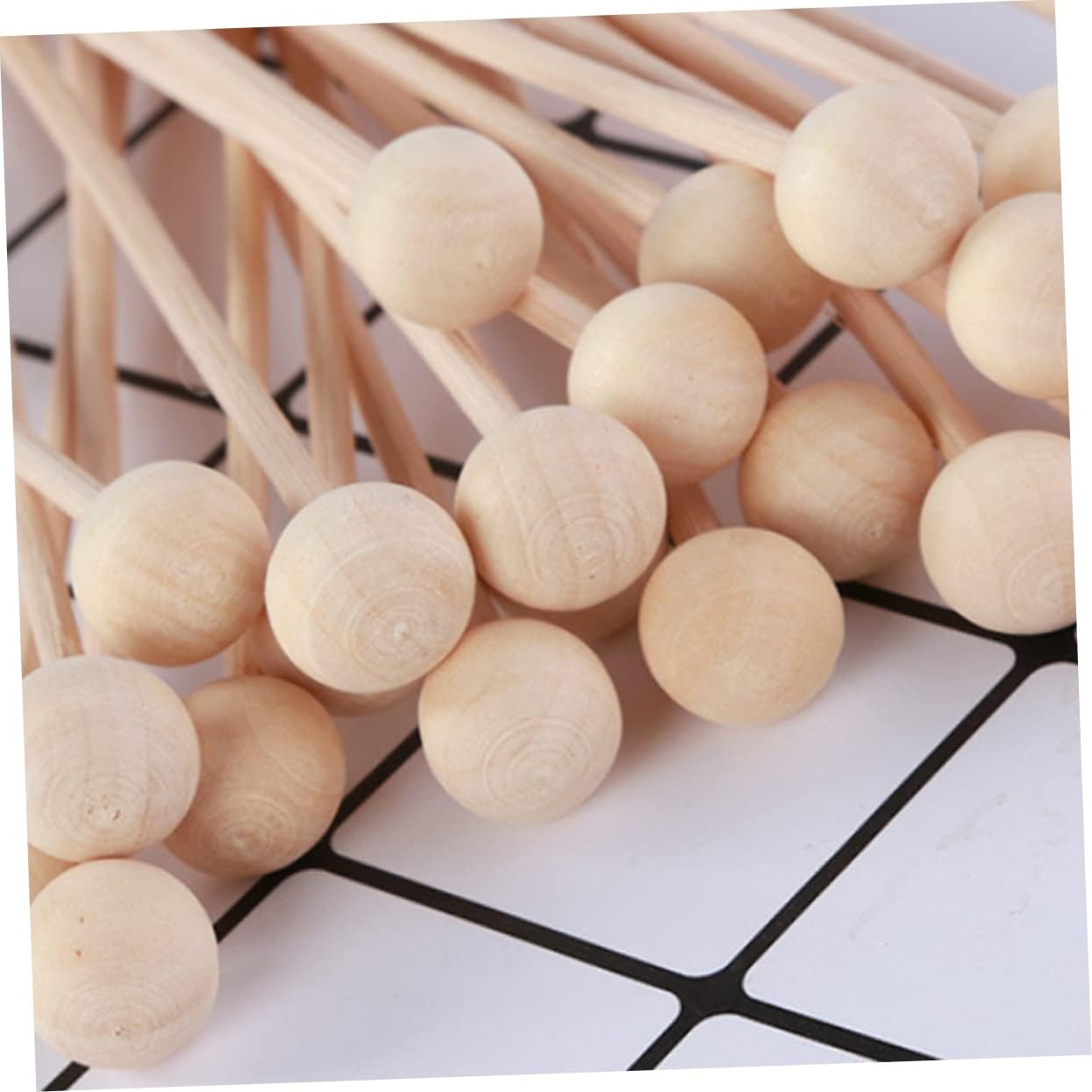 GLEAVI 10Pcs Natural Rattan Scent Sticks with Wooden Beads for Diffusers