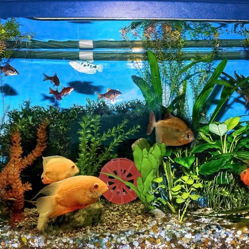 Uxcell 2 Pcs Fountain Water Wheel 59 Inch Desktop Decor Statue Aquarium Wheel Red