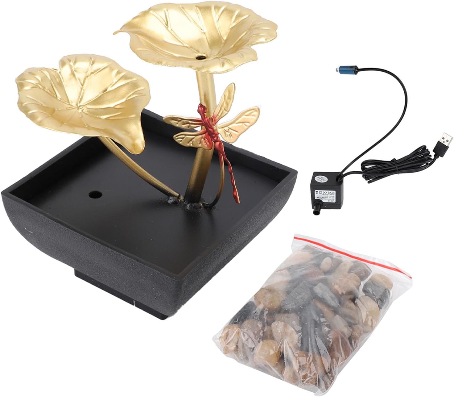 Zerodis USB Tabletop Fountain with Dragonfly Design
