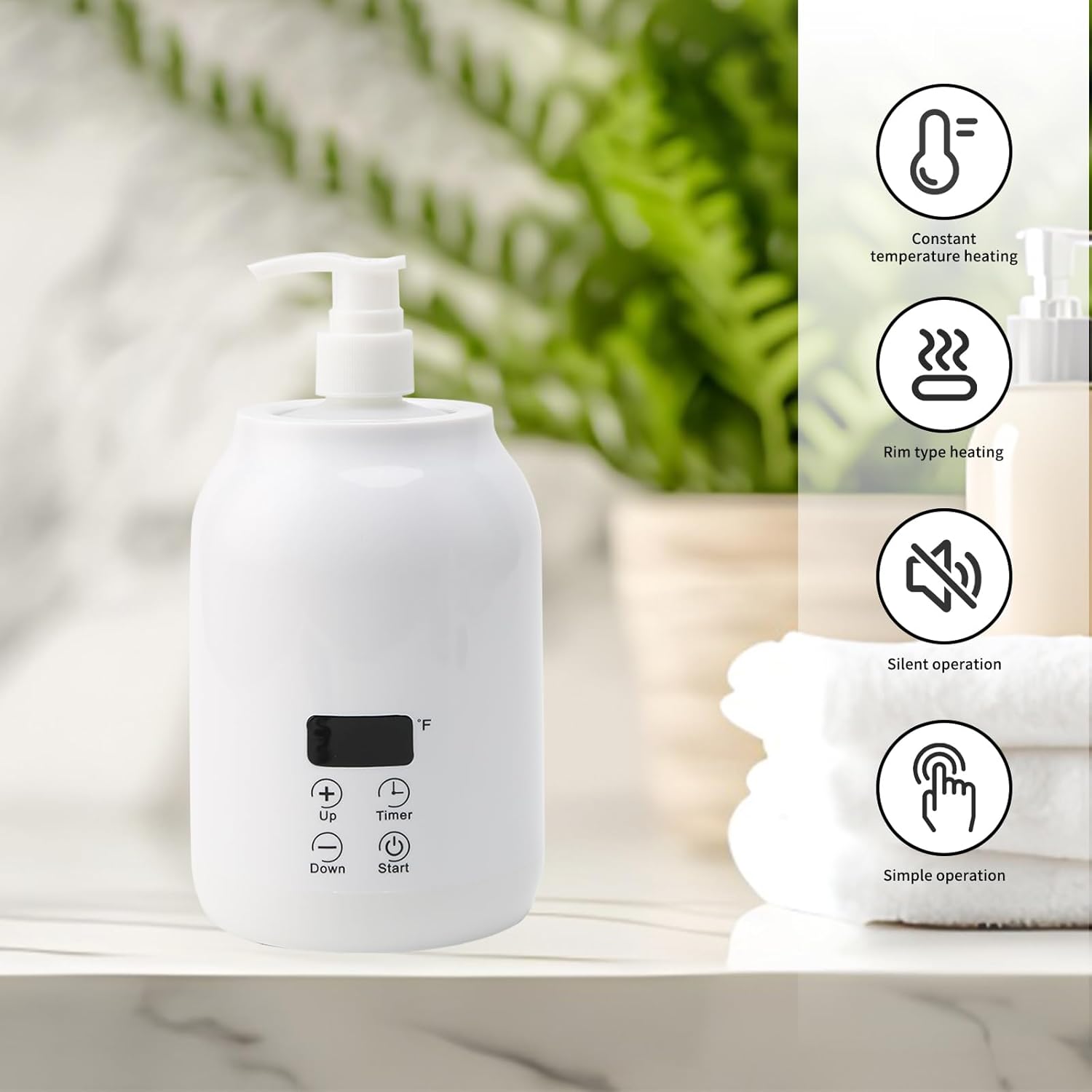 Massage Oil Warmer with 2 Bottles and Digital Timer