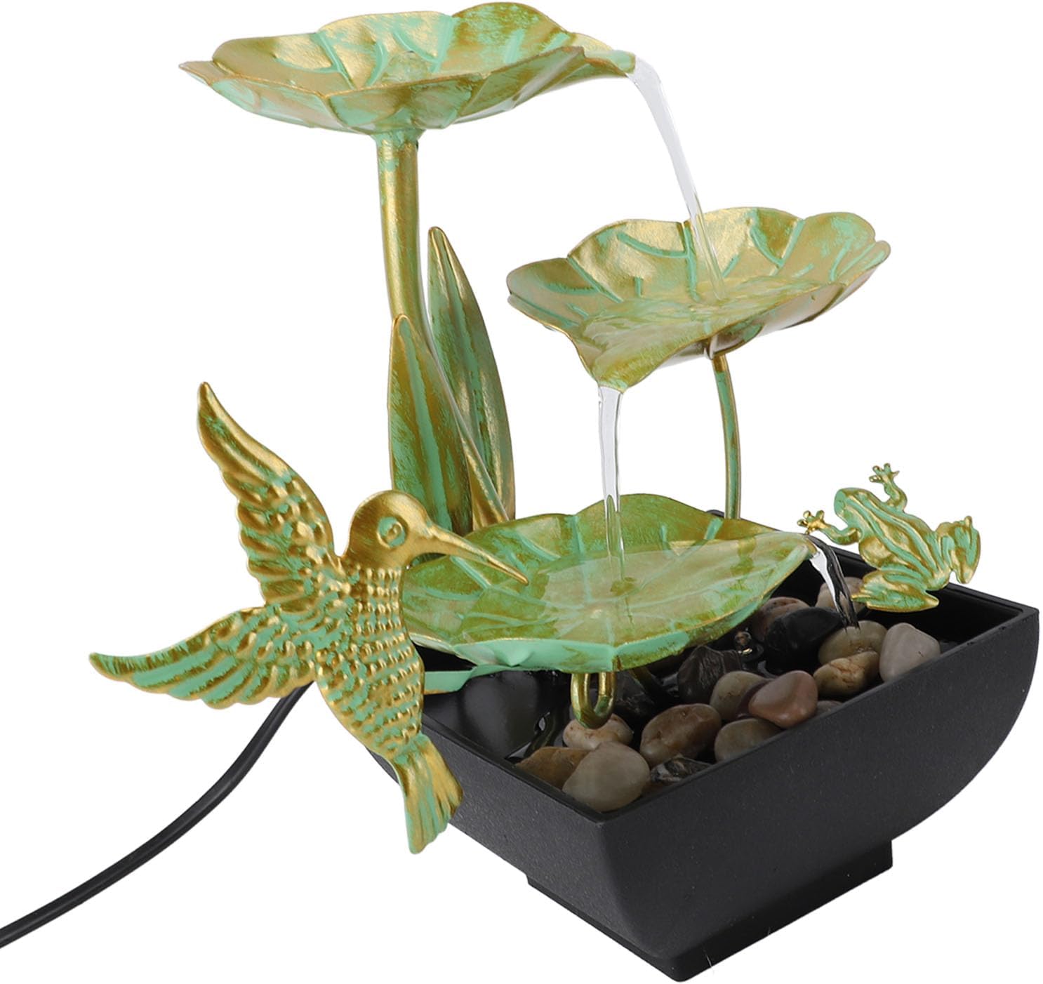 Zen Water Fountain with LED Light and Quiet Pump