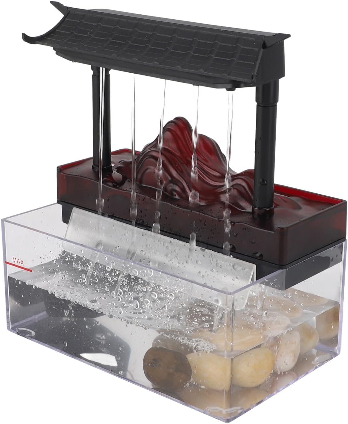 Tabletop Water Fountain with LED Light USB Powered Compact Design
