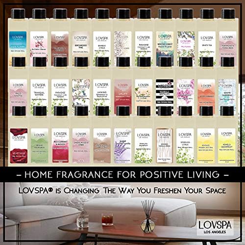 LOVSPA Tahitian Vanilla Reed Diffuser Set - Vanilla Amber Tonka Bean Scent