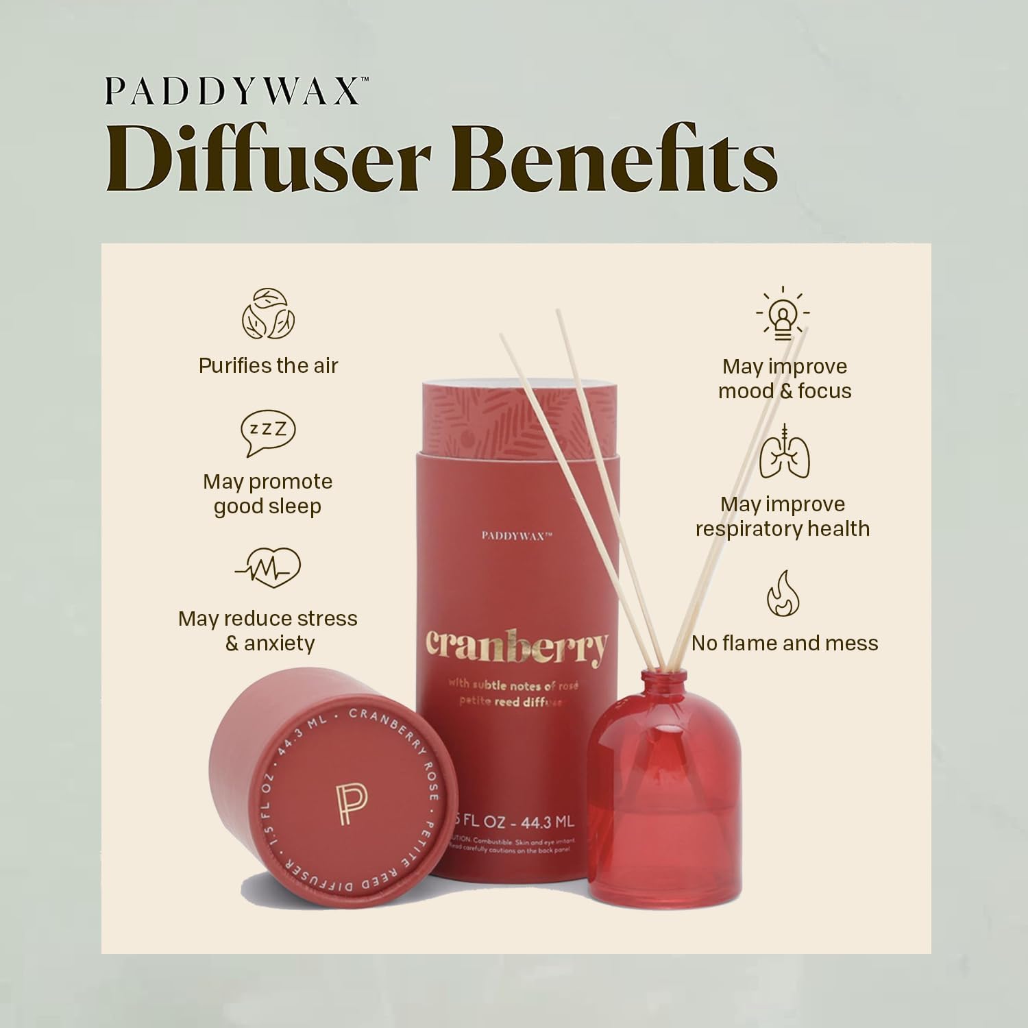 Paddywax Petite Diffuser 15oz Brick Red Glass