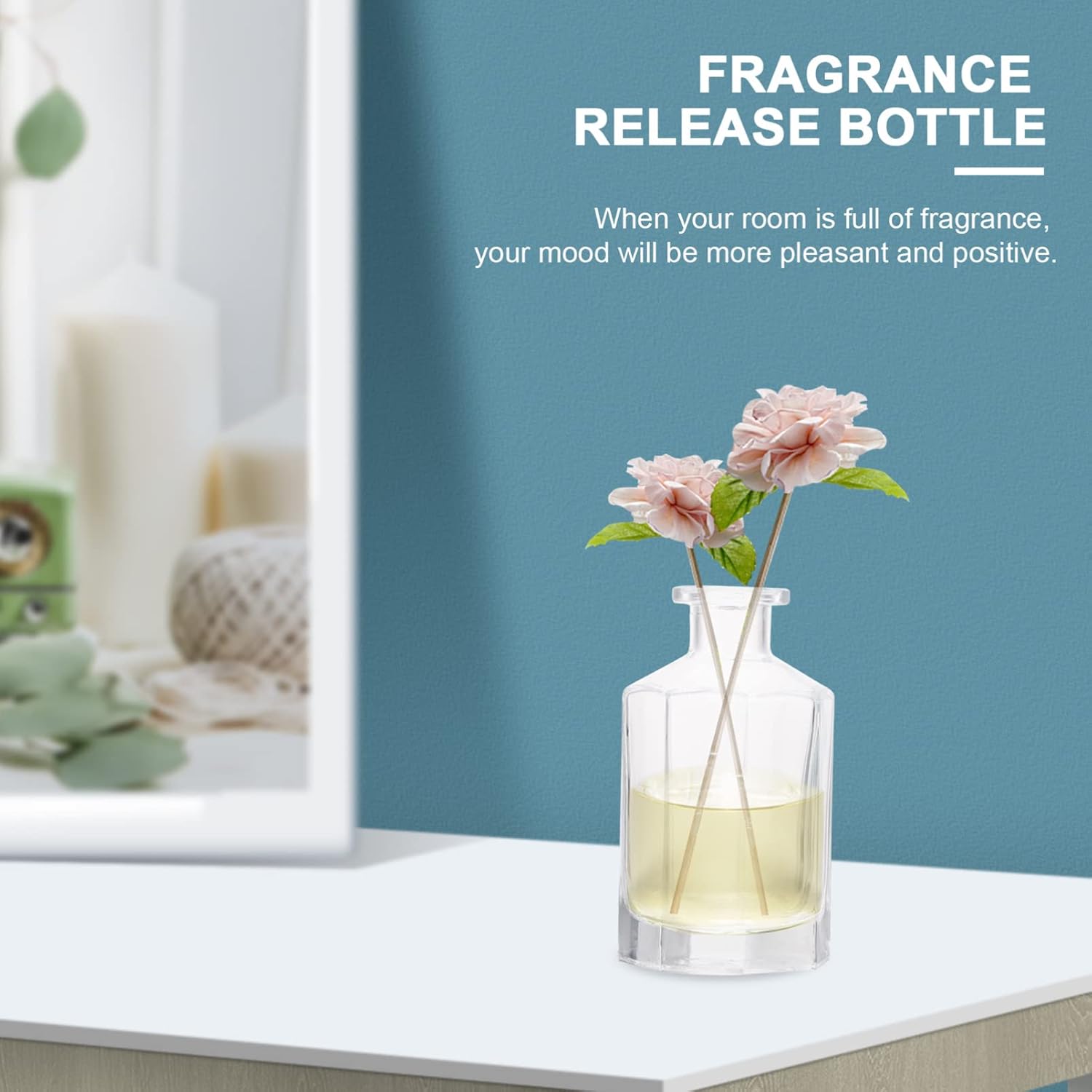 Healifty 2pcs White Glass Diffuser Bottles