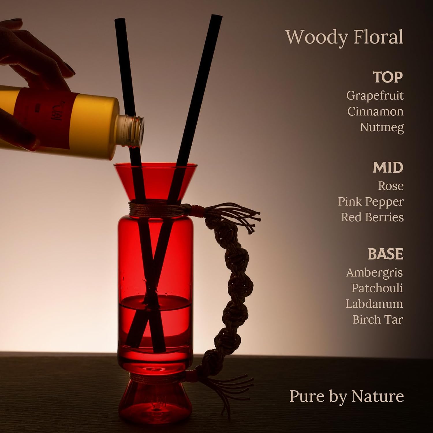 Arovan Reed Diffuser Set - Healing Aromatherapy with Red Glass Bottle and Fragrance Oil