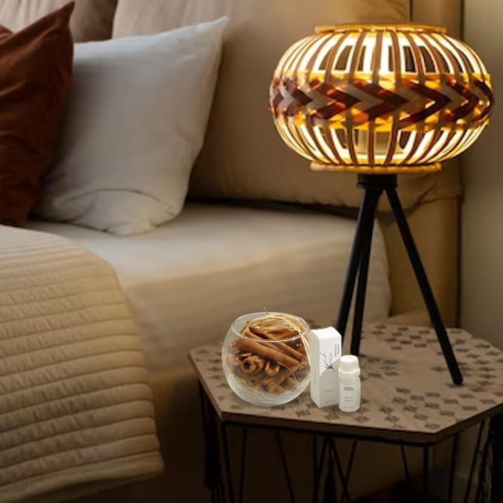 Smart Straw Cinnamon Reed Diffuser Set with LED Light
