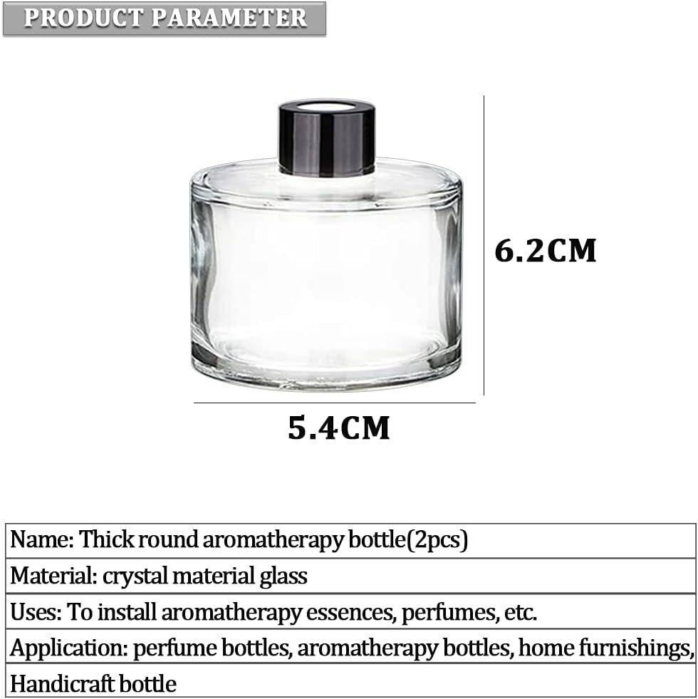 Set of 2 Glass Diffuser Bottles with 50ML Capacity