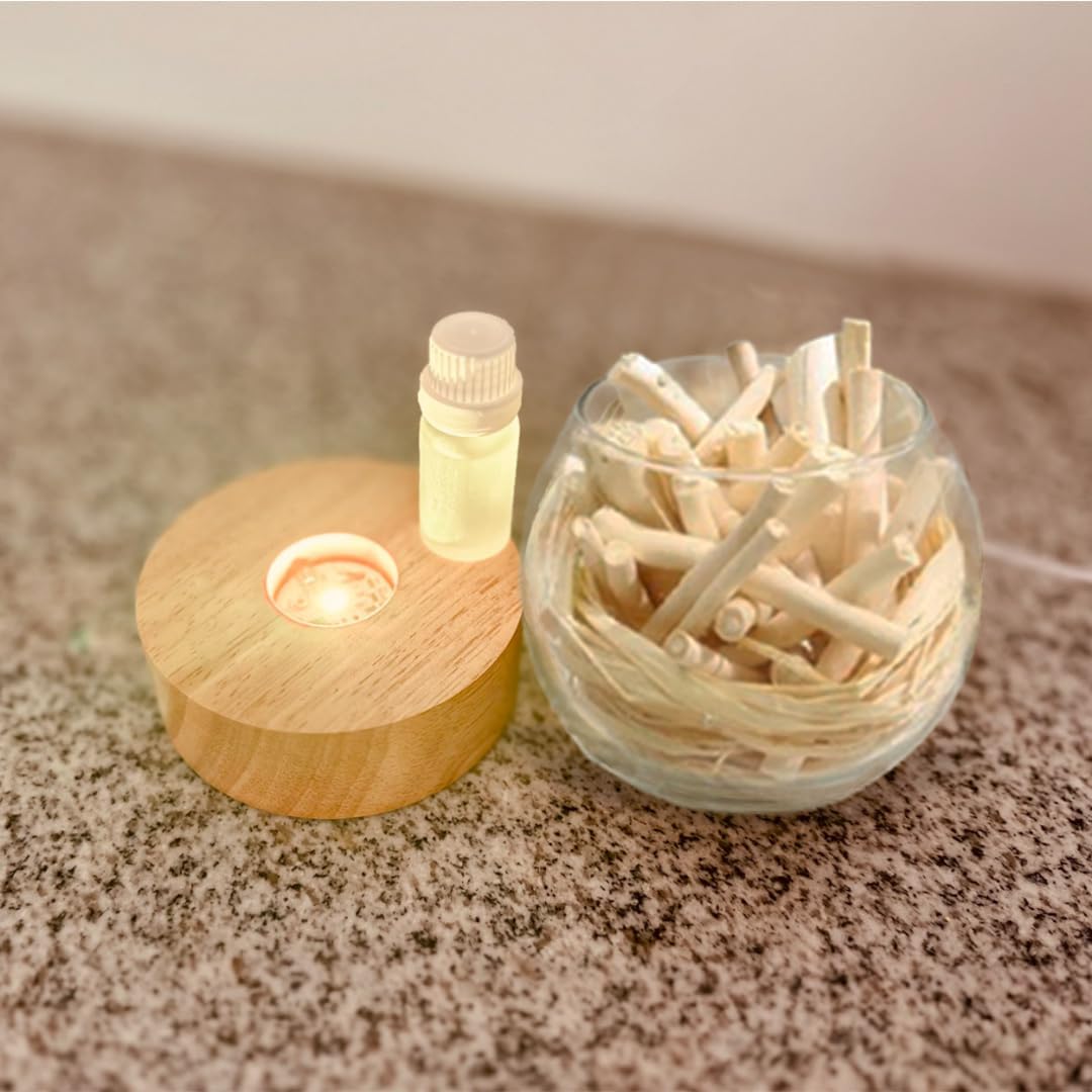Smart Straw Reed Diffuser Set with LED Light and Essential Oil