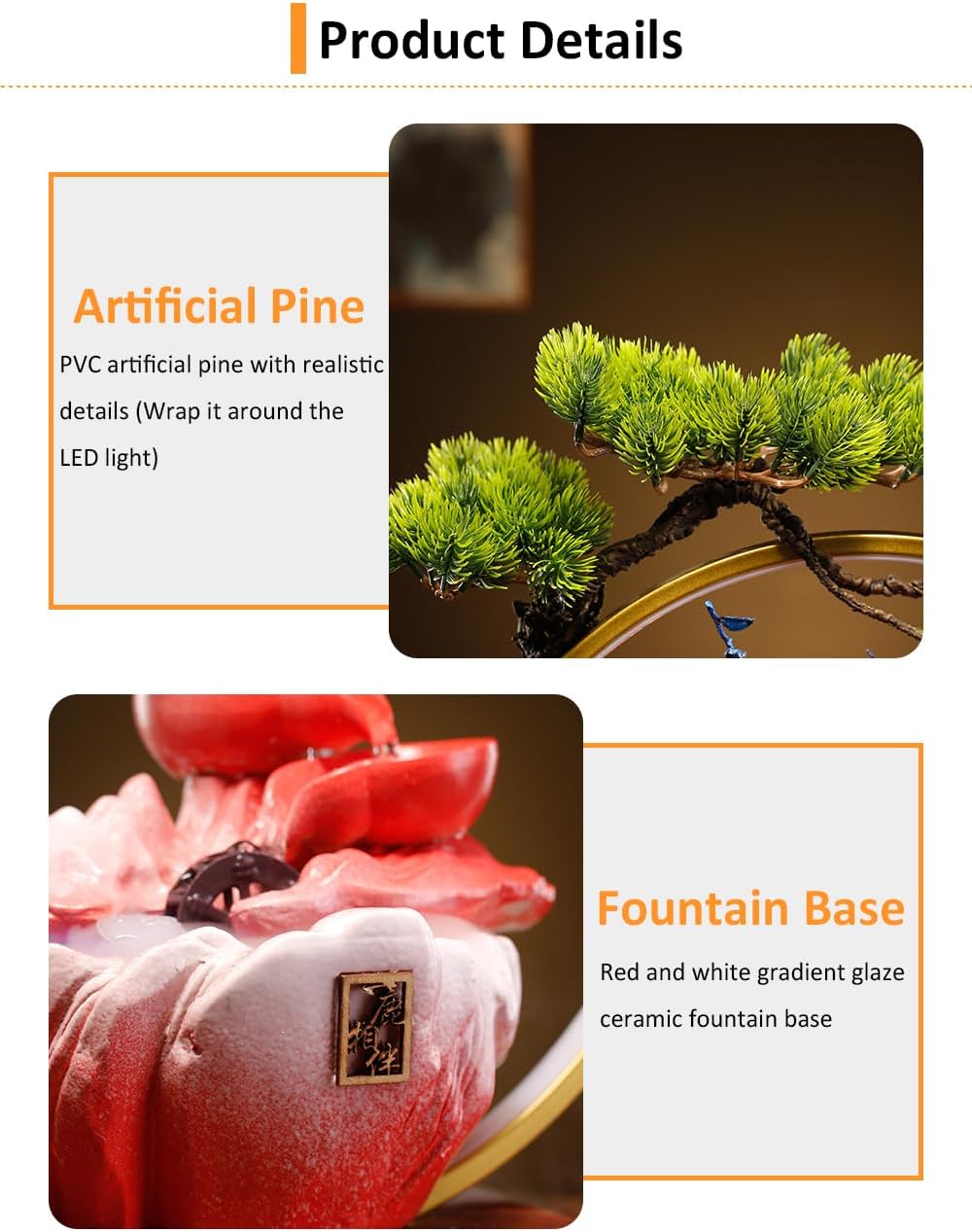 Elegant Deer Water Fountain with LED Light Mist
