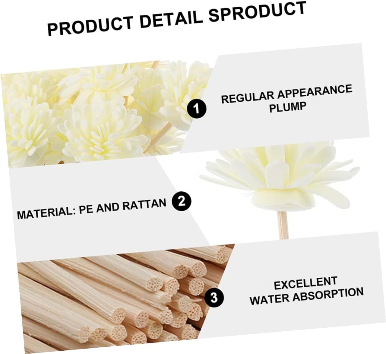 10 Pcs Diffuser Sticks Natural Rattan Set with Accessories