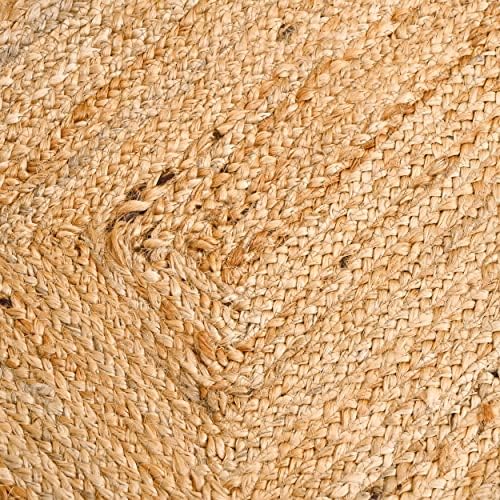 KLAVATE Scalloped Jute Area Rug 2x3 Feet