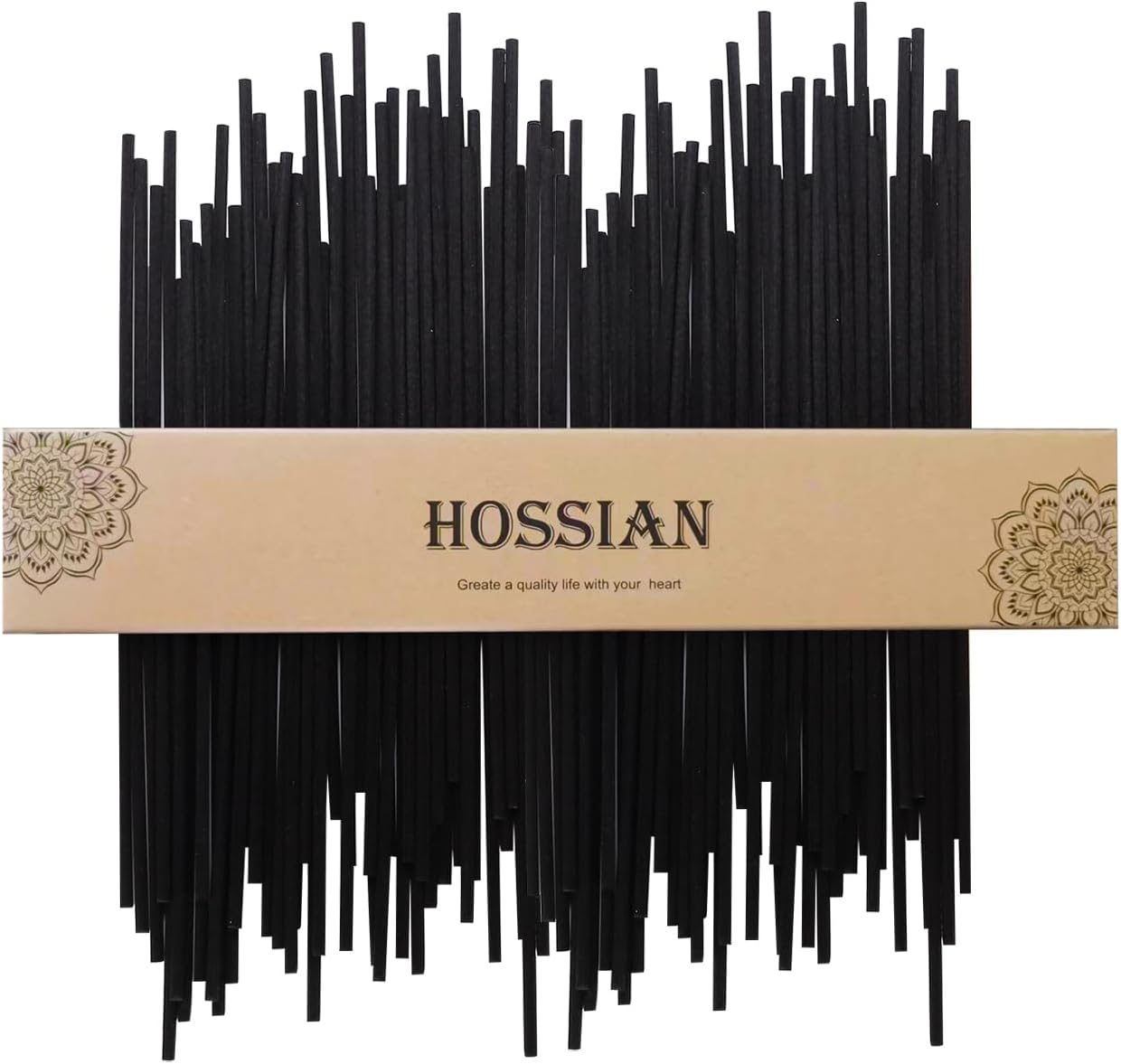 HOSSIAN 50PCS Black Fiber Reed Diffuser Sticks