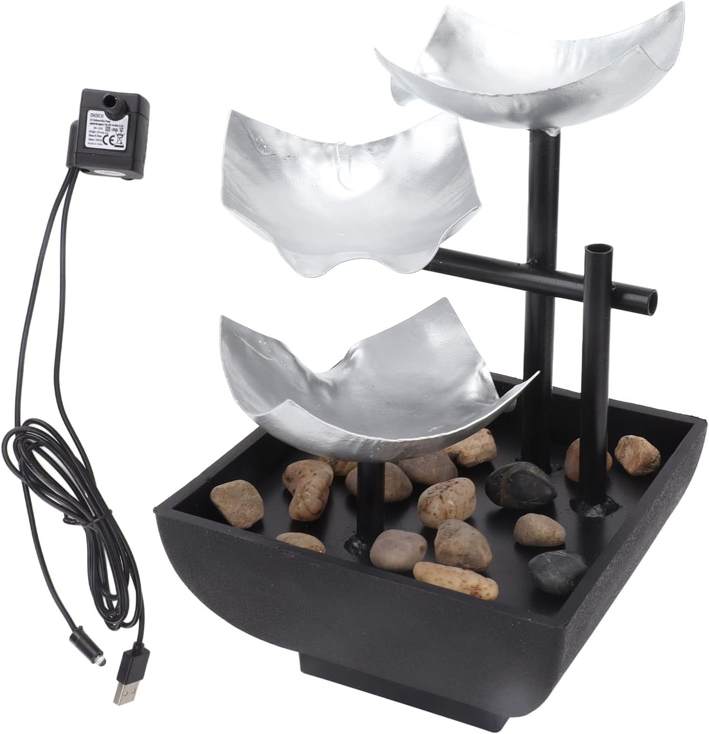 Walfront Indoor 3-Tier Water Fountain Ornament 1