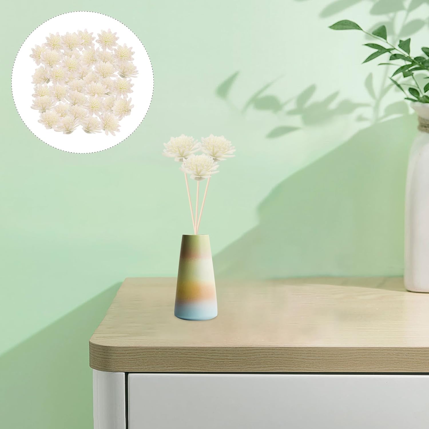 100pcs White Reed Diffuser Flowers Set