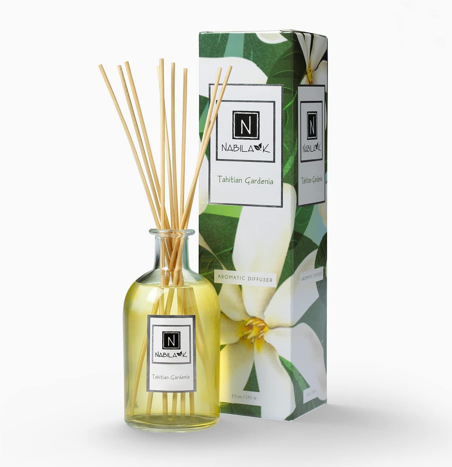 Nabila K Tahitian Gardenia Reed Diffuser Set