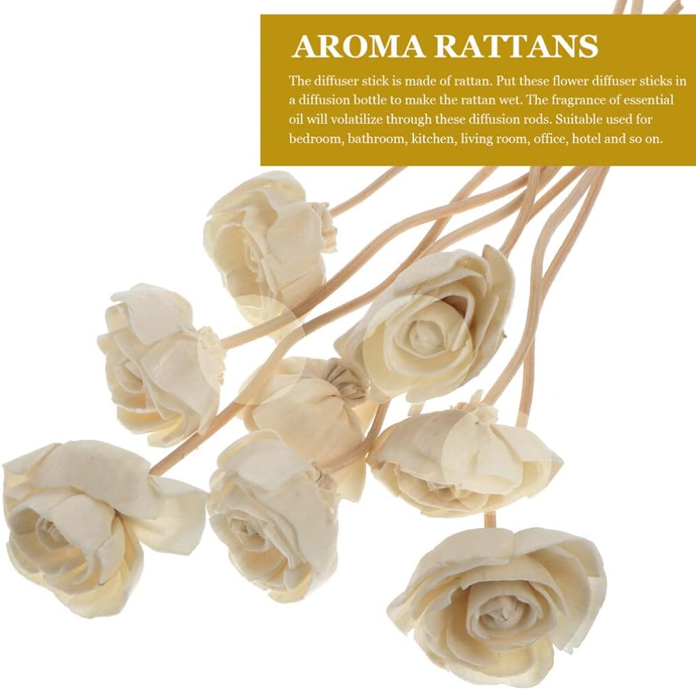 Flower Reed Diffuser Set 9Pcs Aroma Sticks Fireless
