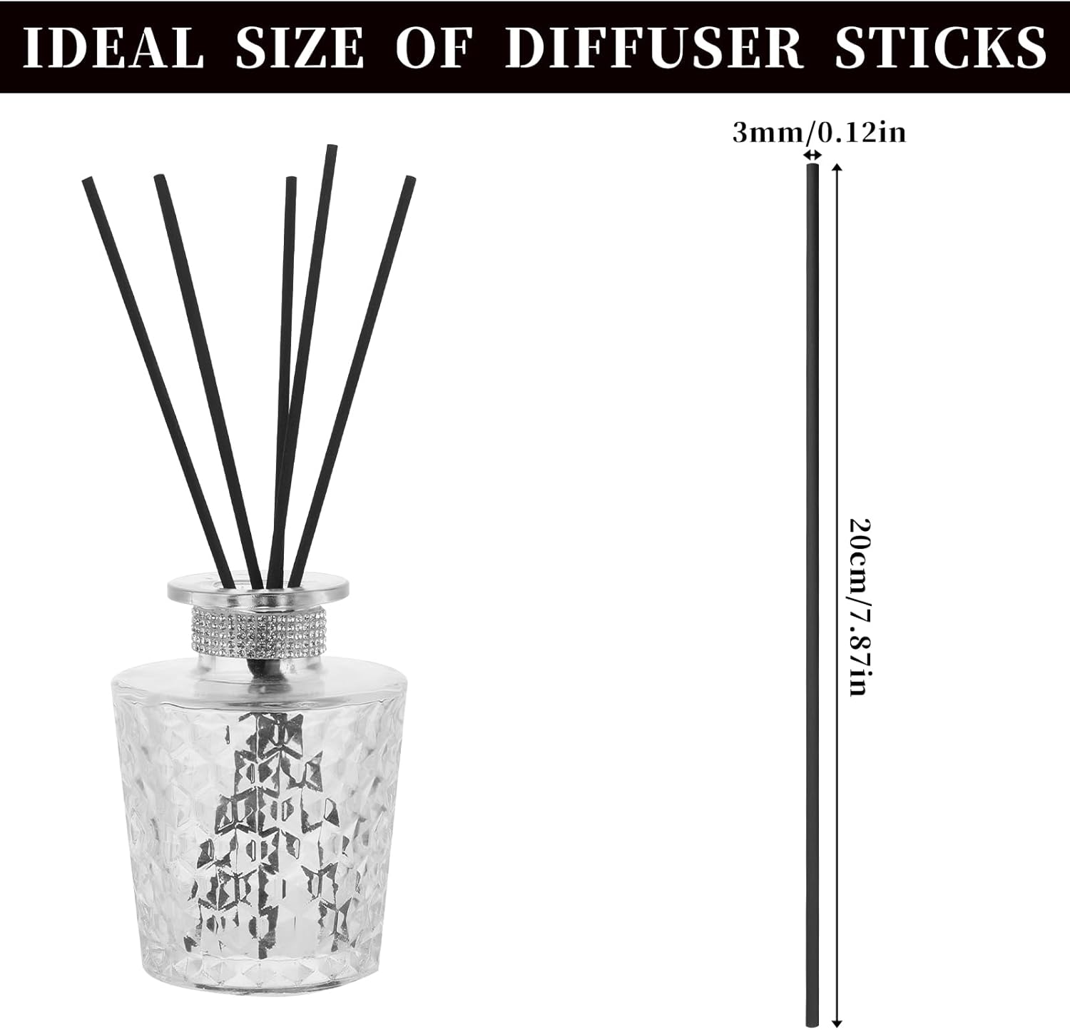 50PCS Black Fiber Reed Diffuser Sticks