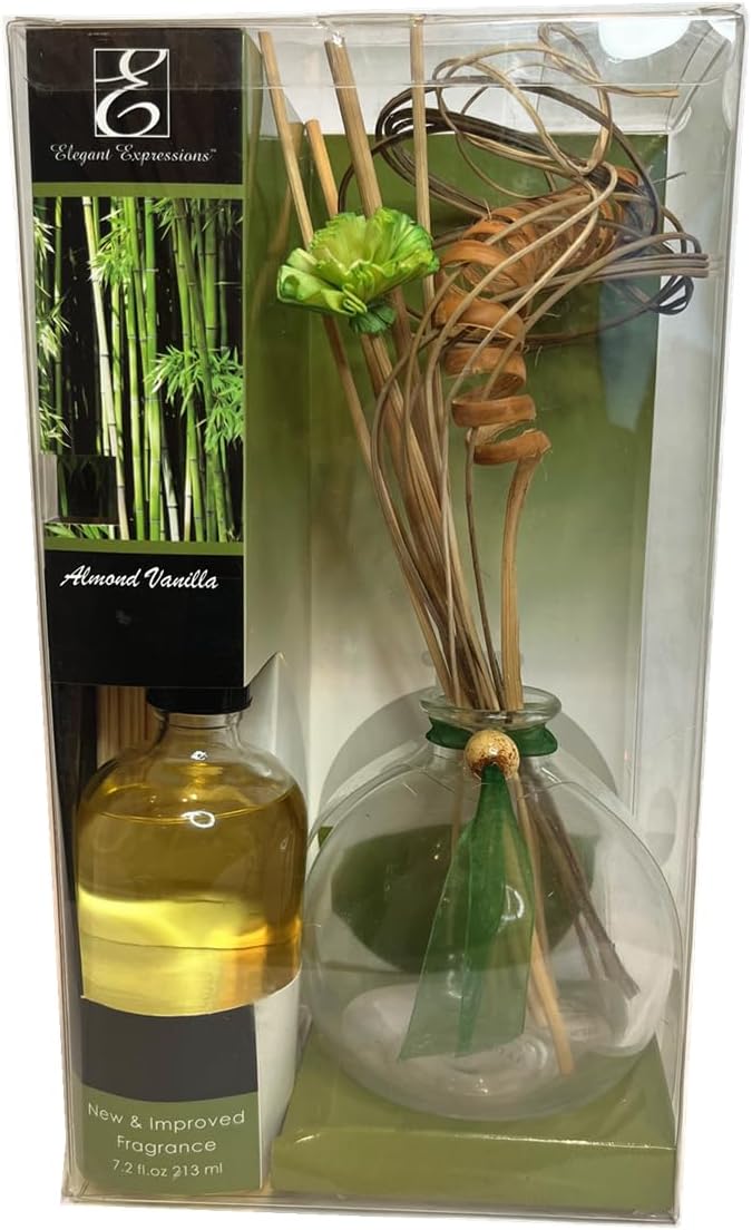 Hosley Glass Diffuser Set with Reeds and 200ml Vanilla Oil