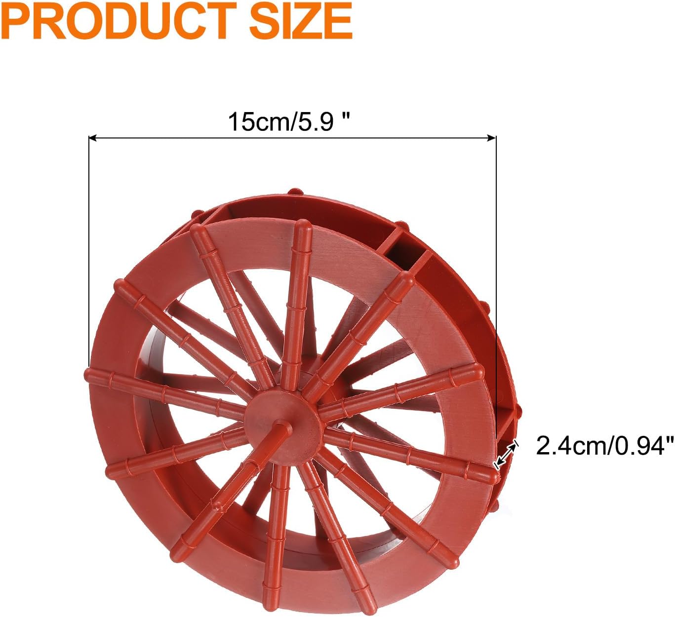 Uxcell 2 Pcs Fountain Water Wheel 59 Inch Desktop Decor Statue Aquarium Wheel Red