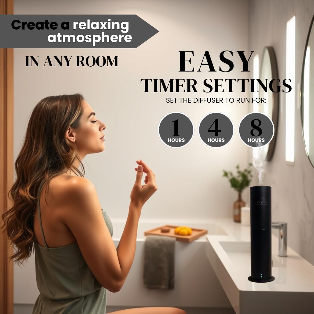 LUXSCENT COLLECTION Aroma Diffuser Starter Kit for 1000SQ FT Coverage - 120ML Waterless Essential Oil Included