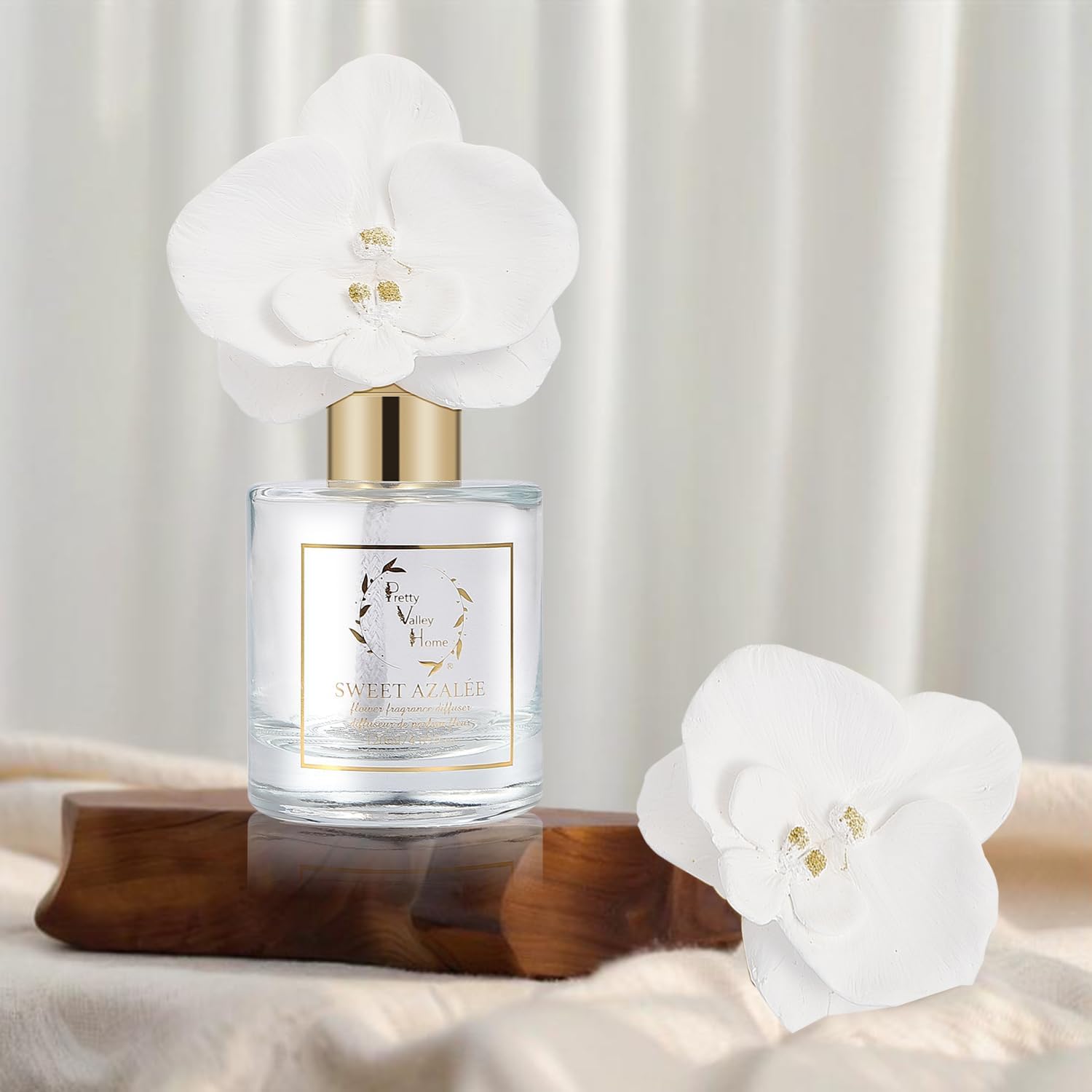 Pretty Valley Home Reed Diffuser Set Orchid Flower Oil 120Ml Gift Box for Decor