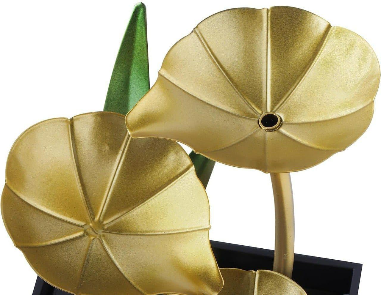 TRV Tabletop Fountain with Golden Flowers and River Rocks