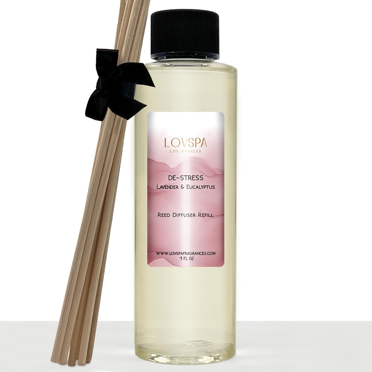 Lovspa De-Stress Lavender Eucalyptus Reed Diffuser Oil Refill with Reed Sticks