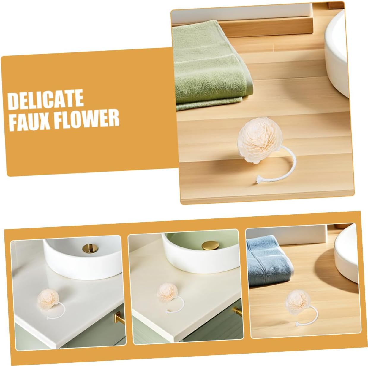 VALICLUD 3Pcs Realistic Flower Aroma Diffuser with Rope for Even Scent Distribution for Home Office and Spa Decor 1