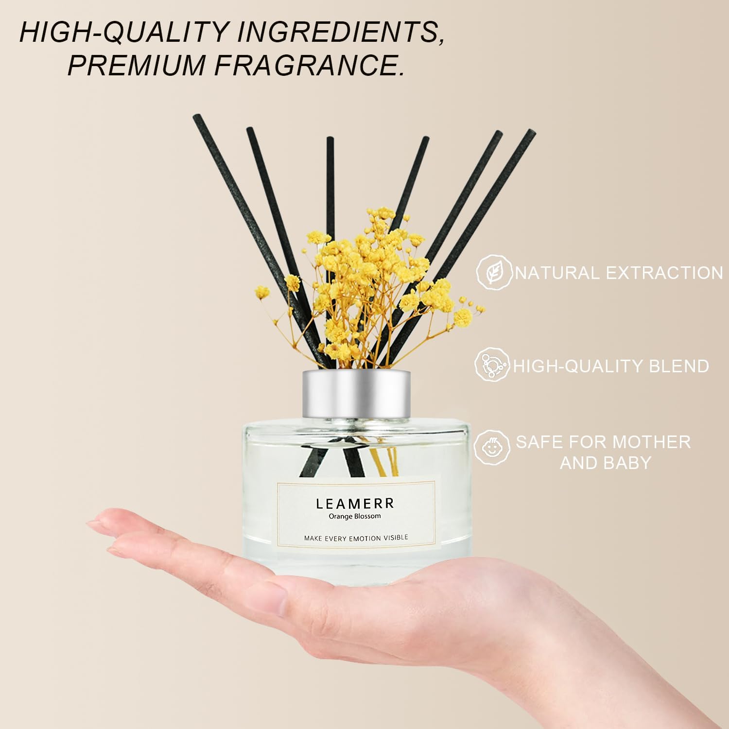 LEAMERR Reed Diffuser Set Orange Blossom 7 Fl Oz