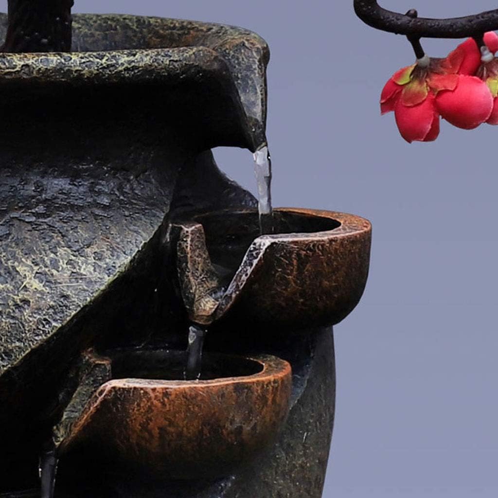 YKHB Tabletop Fountain Resin Indoor Landscape Decor