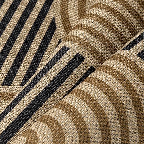 Modern Geometric Jute Inspired Non Slip Area Rug