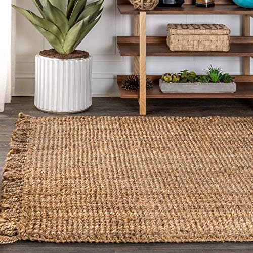 Jonathan Y NRF103A-4 Hand Woven Jute Area Rug with Fringe