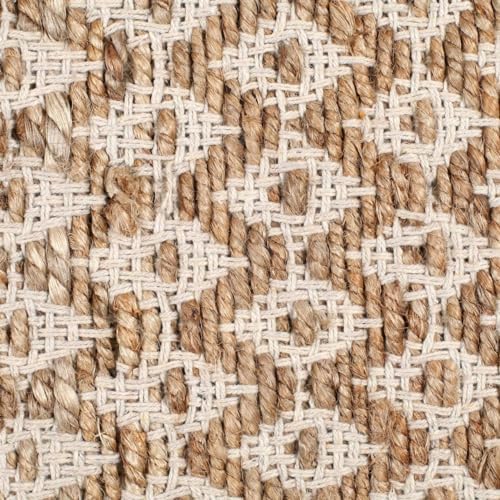 Ramanta Home Jute Cotton Rug 2x3 Feet Diamond Design