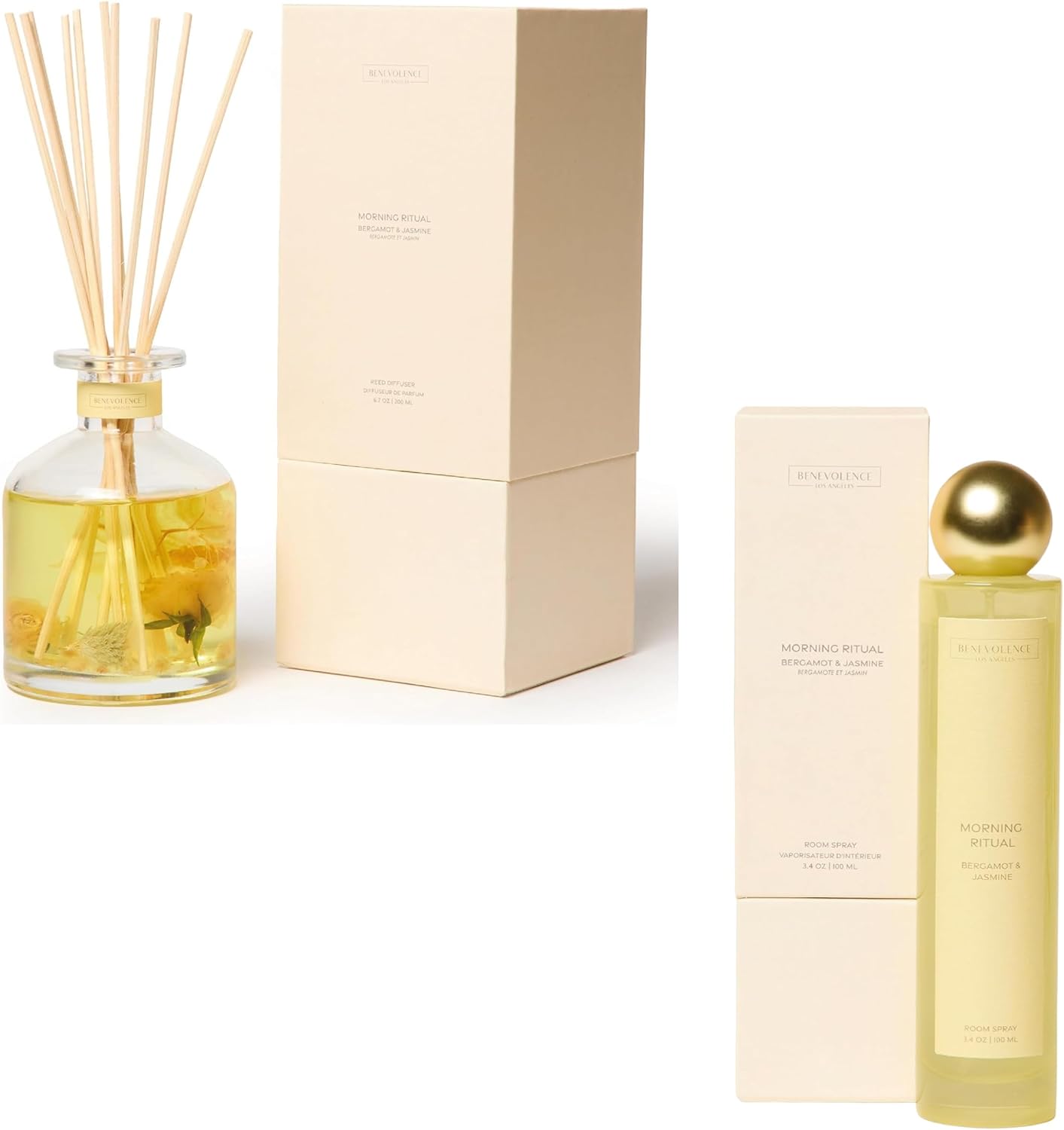 Benevolence LA Morning Ritual Diffuser Set and Room Spray