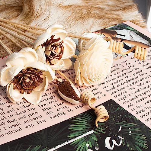 8PCS Colored Flower Rattan Reed Diffuser Set for Room Fragrance