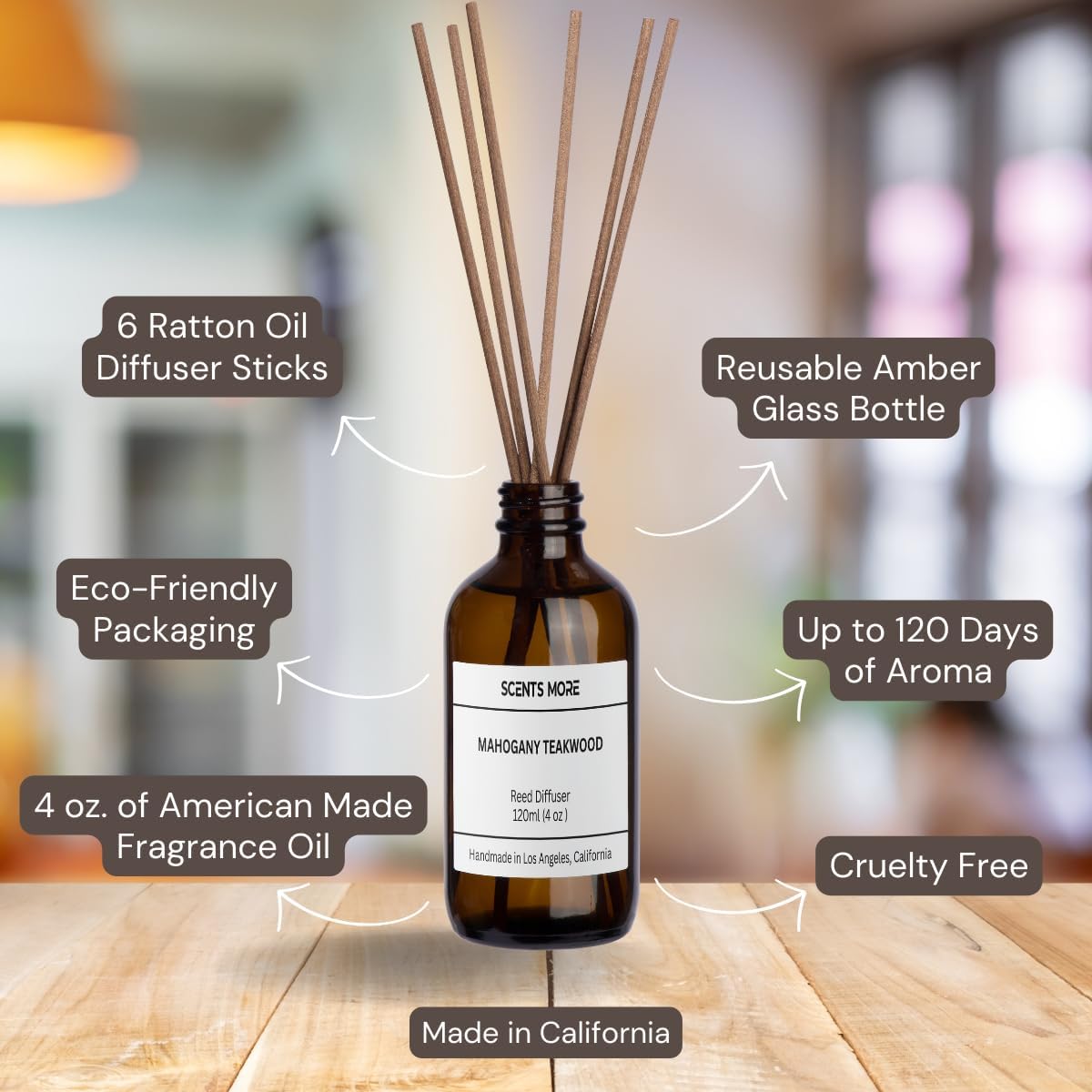 Eucalyptus Mint Scented Reed Diffuser Set 4oz