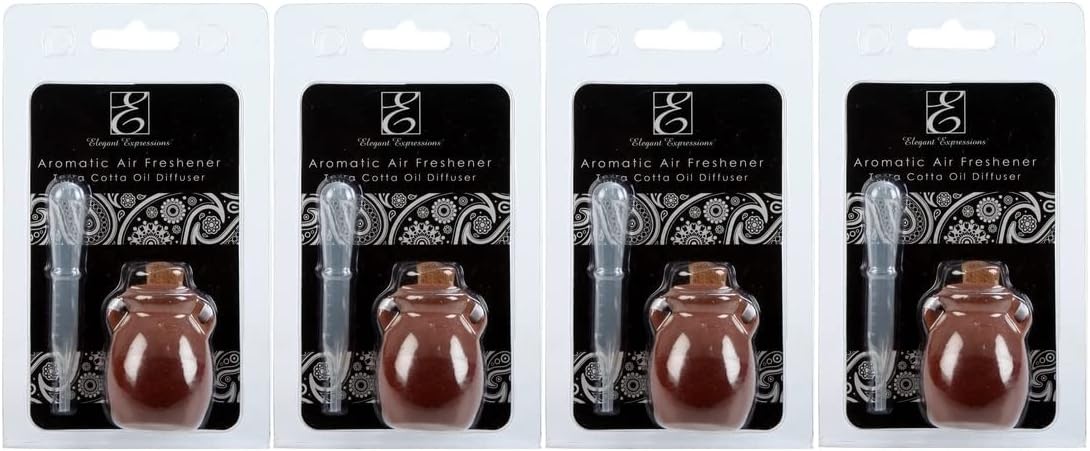 Hosley Reed Diffuser Set of 4 Brown Terracotta Aromatherapy Decor