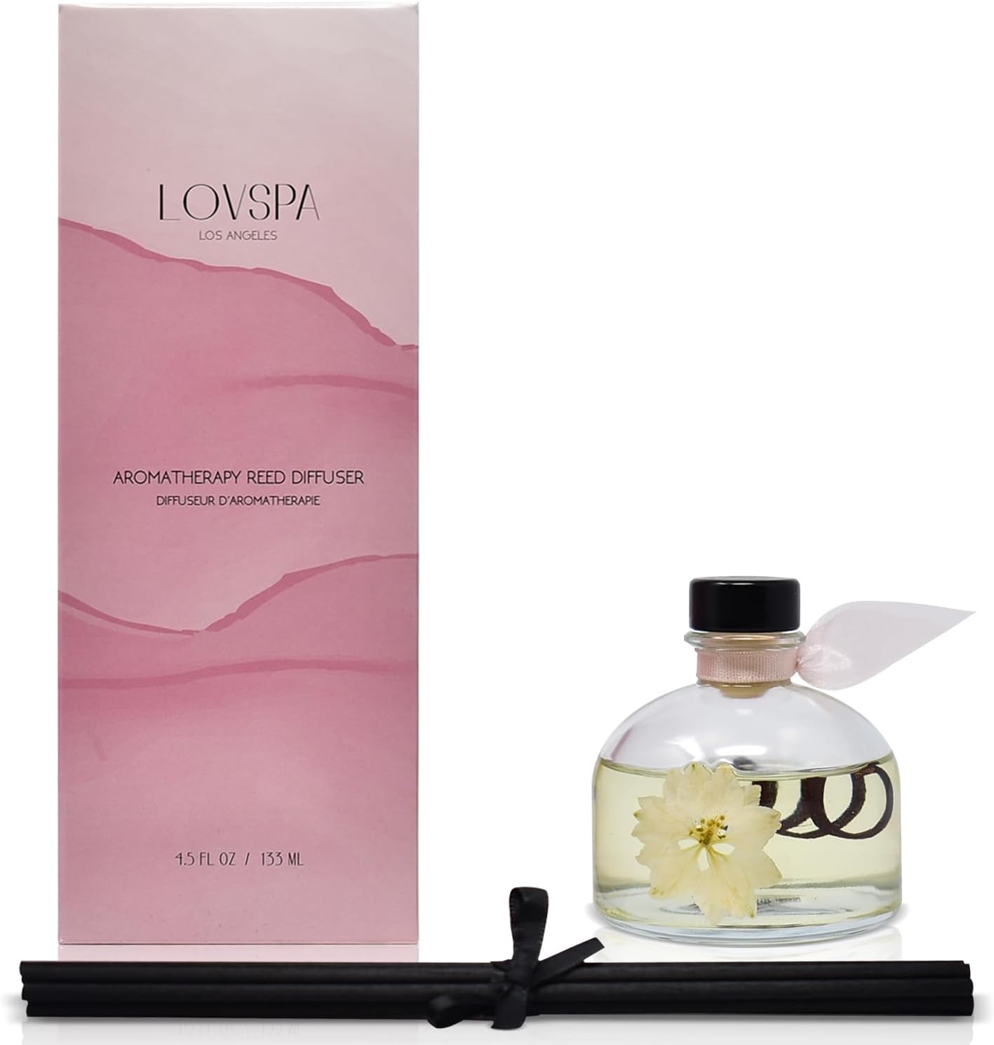 LOVSPA Tahitian Vanilla Reed Diffuser Set - Vanilla Amber Tonka Bean Scent