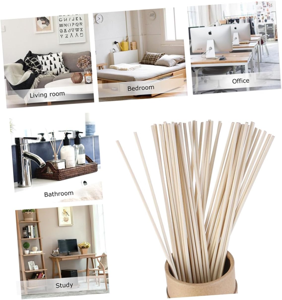 Cabilock 150pcs Natural Reed Diffuser Sticks Set