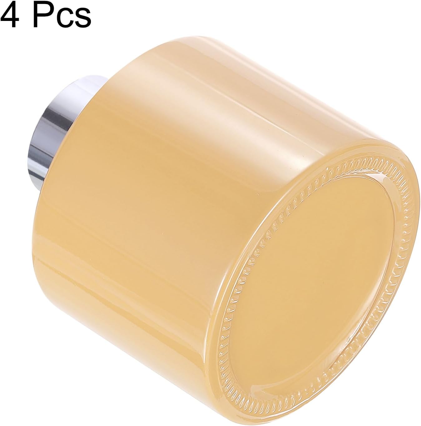 HARFINGTON 4pc Glass Diffuser Set 140ml Pale Orange with Silver Cap